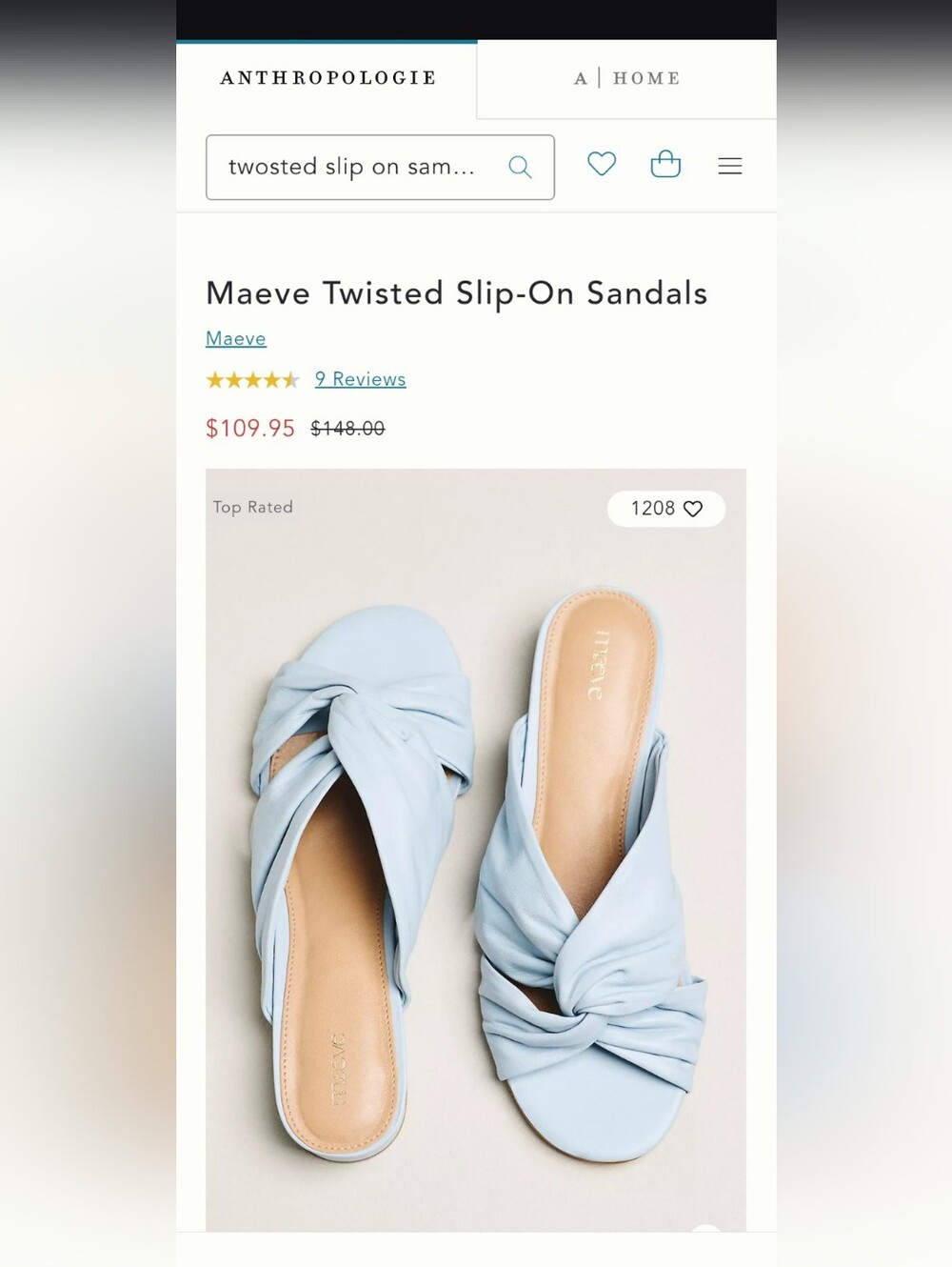 Maeve Twisted Slip On Sandel